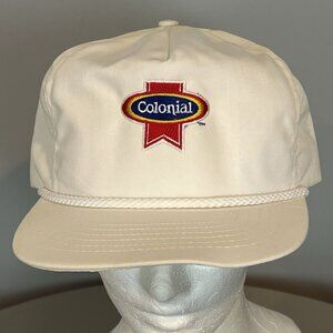 Colonial Bread Bakery Brand Trucker Hat White Adjustable One Size Vintage